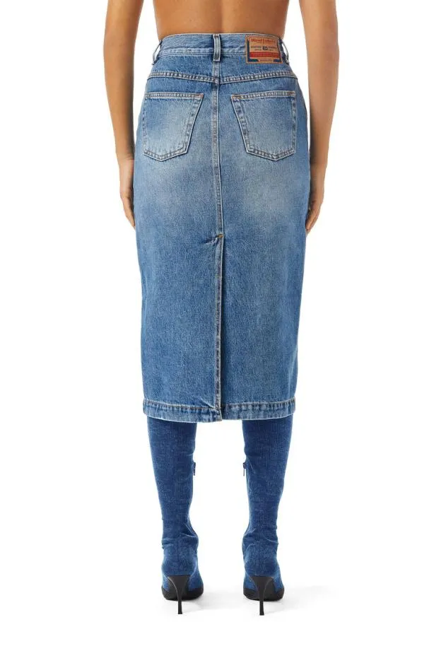 Diesel Deronny Pencil Skirt Medium Blue Women Skirts