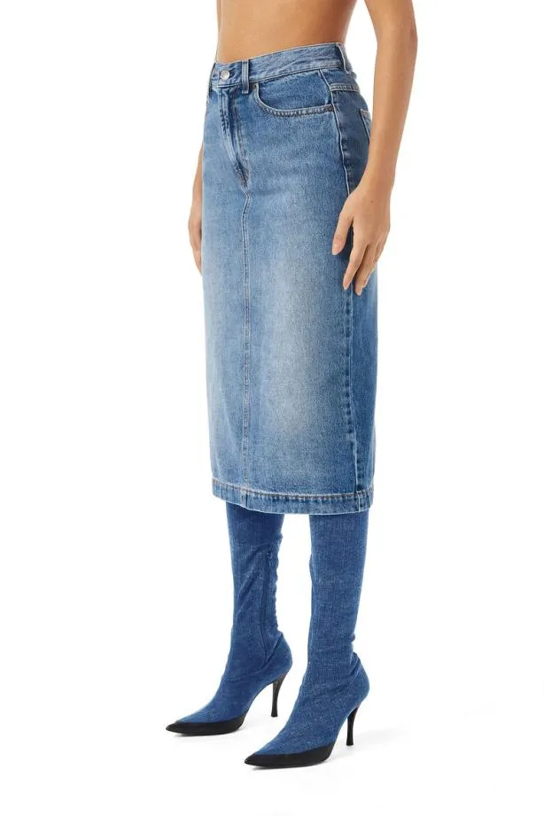 Diesel Deronny Pencil Skirt Medium Blue Women Skirts