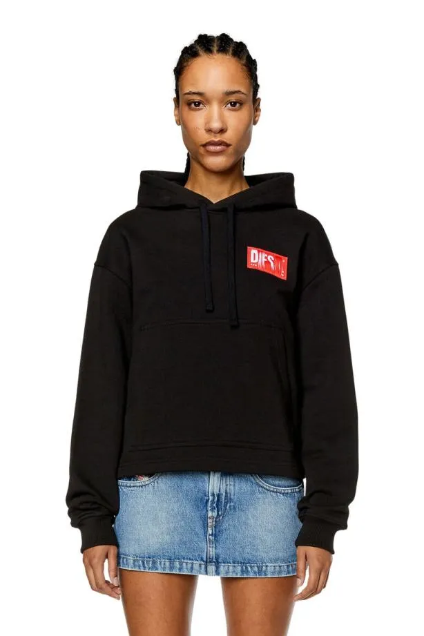 Diesel Fjaralabelhood Black Women Sweatshirts and Hoodies