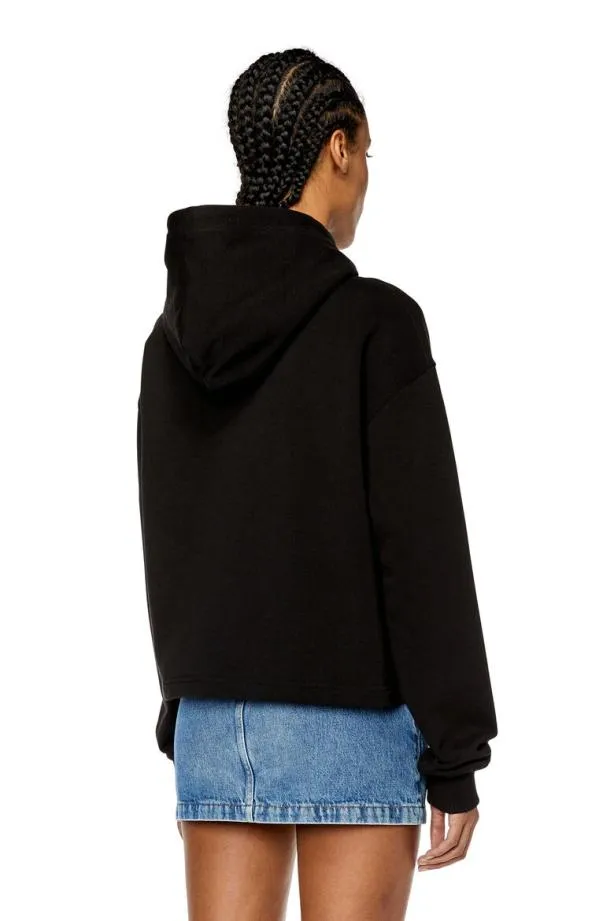 Diesel Fjaralabelhood Black Women Sweatshirts and Hoodies
