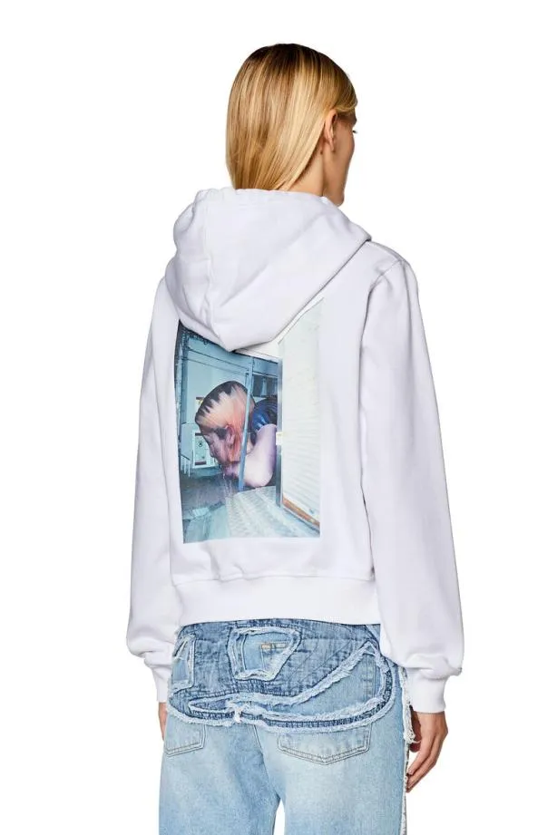 Diesel Freggyhoodl2 White Women Sweatshirts and Hoodies