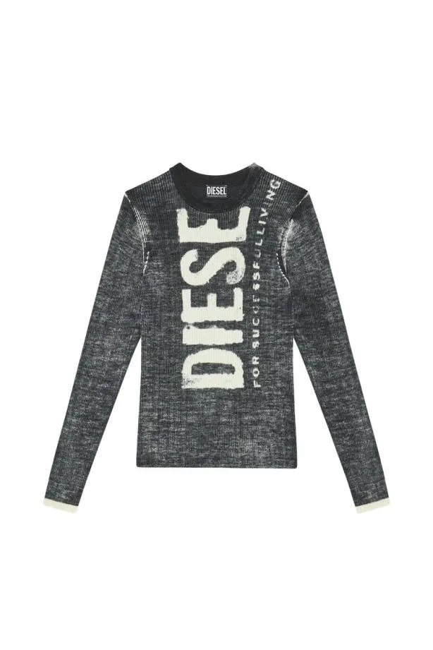 Diesel Katullusround Black Men Knitwear
