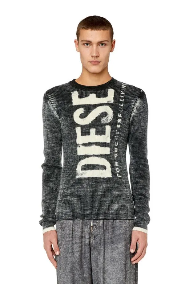 Diesel Katullusround Black Men Knitwear