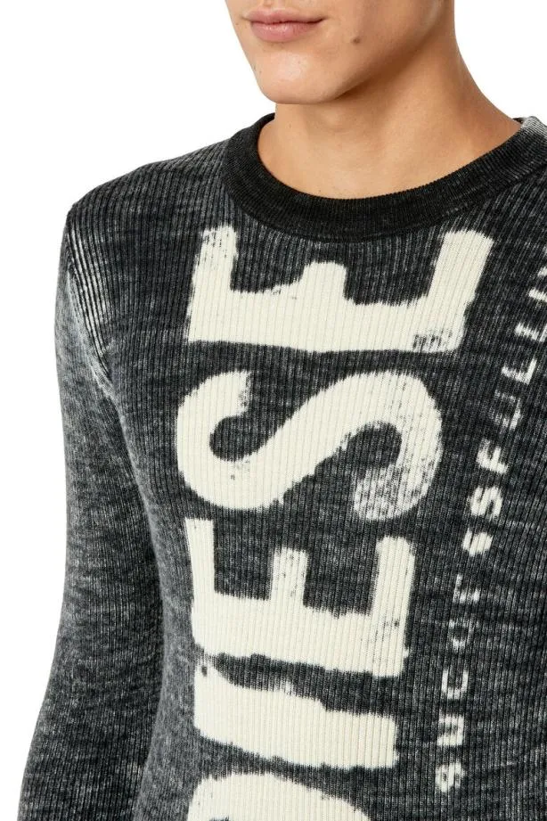 Diesel Katullusround Black Men Knitwear