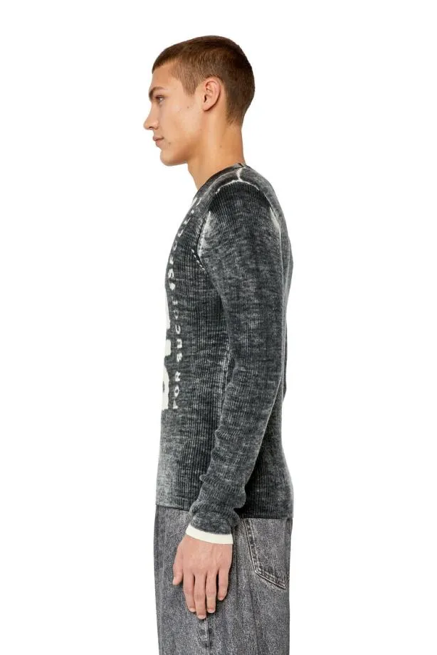 Diesel Katullusround Black Men Knitwear