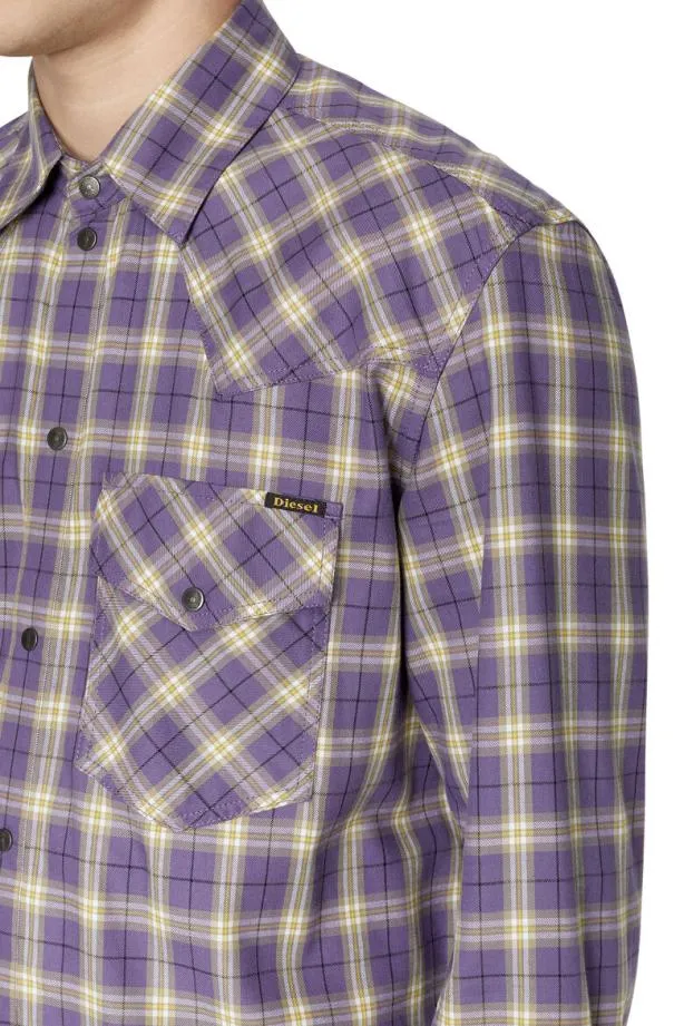 Diesel Soceanchecknw Dark Violet Men Shirts