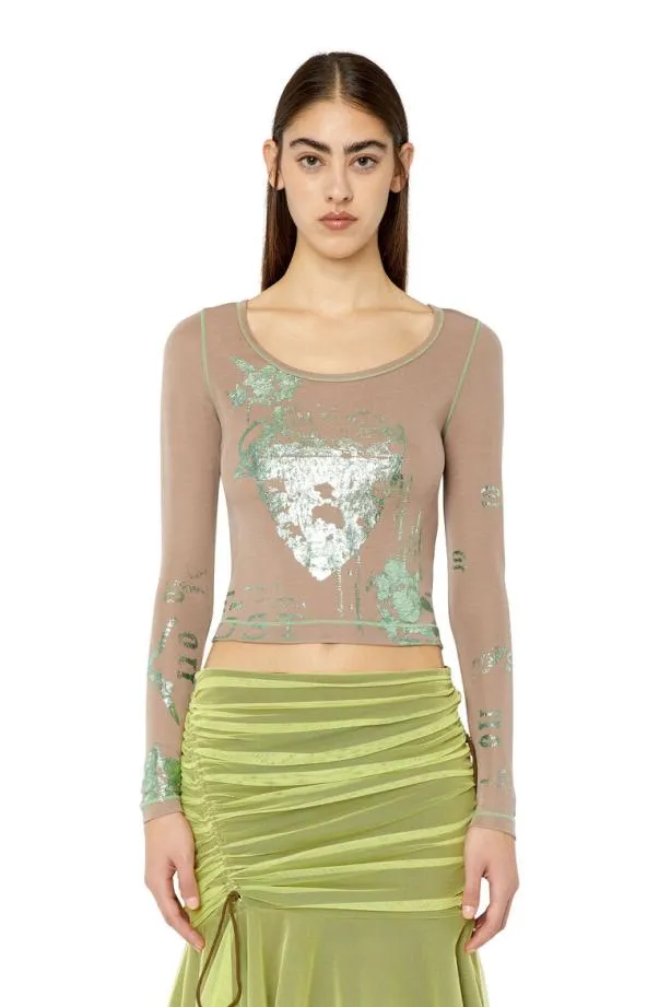 Diesel Tballersi Light Brown Women TShirts and Tops