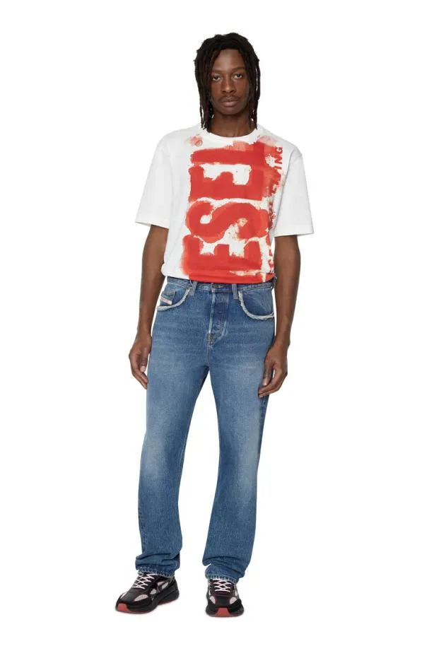 Diesel Tjuste16 White Men TShirts and Polos