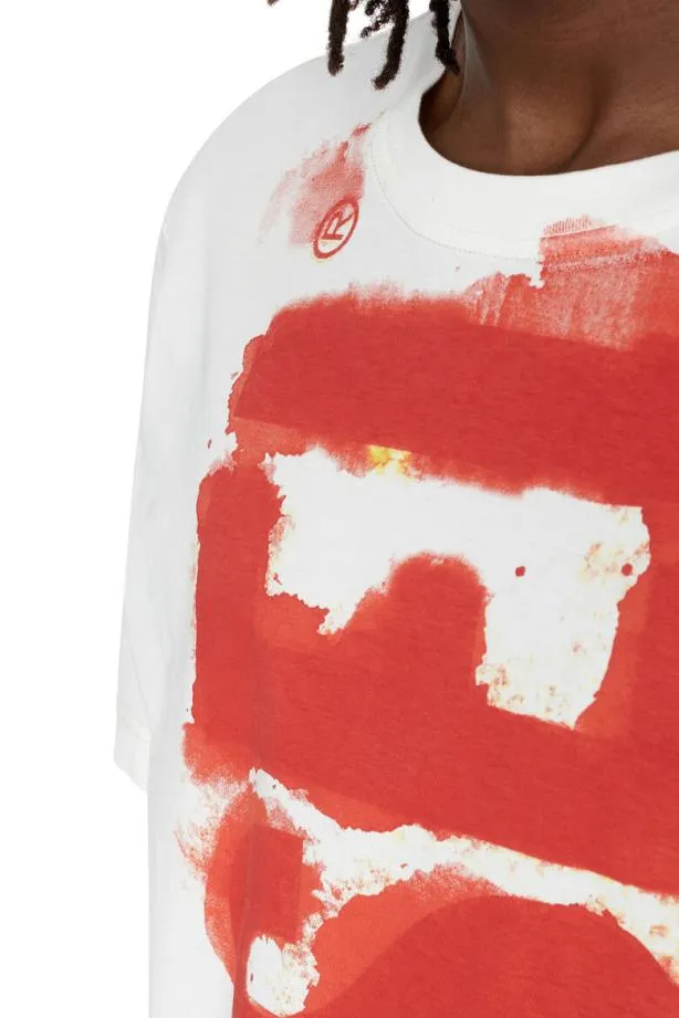 Diesel Tjuste16 White Men TShirts and Polos