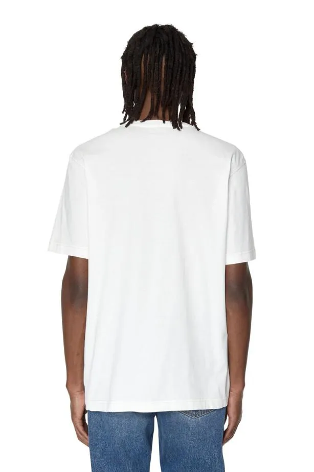 Diesel Tjuste16 White Men TShirts and Polos