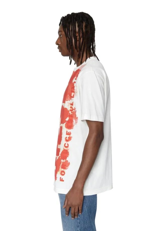 Diesel Tjuste16 White Men TShirts and Polos