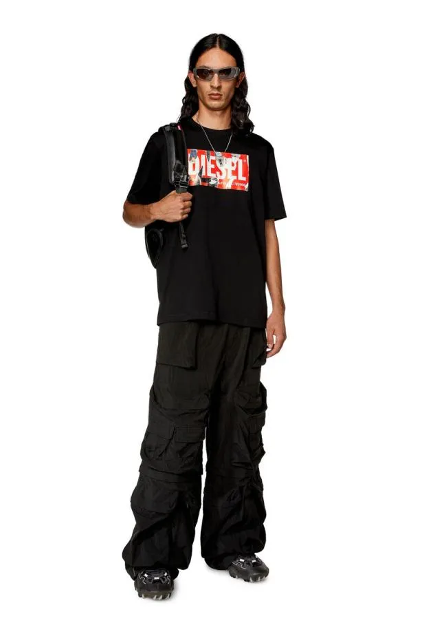 Diesel Tjustl13 Black Men TShirts and Polos