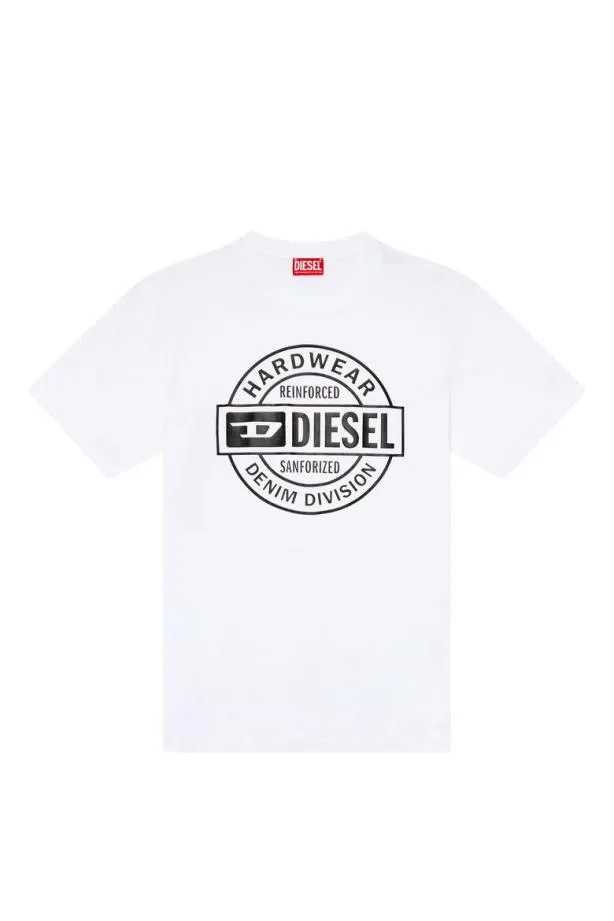 Diesel Tjustl21 White Men TShirts and Polos
