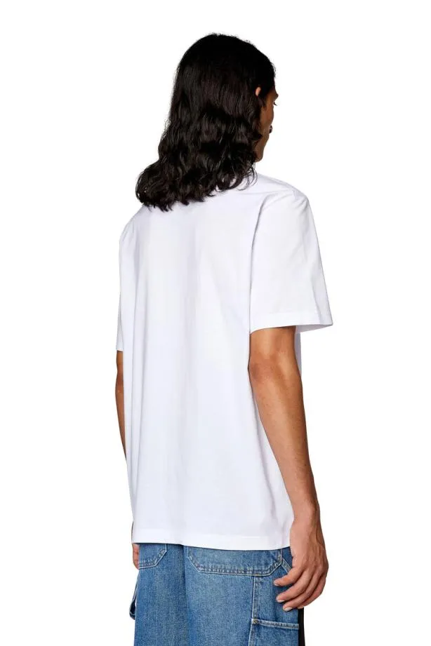 Diesel Tjustl21 White Men TShirts and Polos