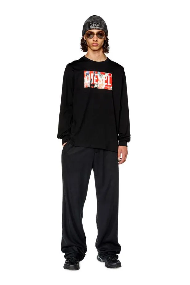Diesel Tjustlsl6 Black Men TShirts and Polos