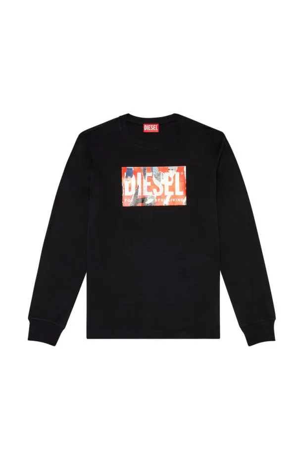 Diesel Tjustlsl6 Black Men TShirts and Polos