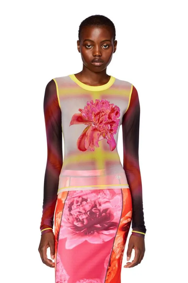 Diesel Tsielitol1 Redpink Women TShirts and Tops