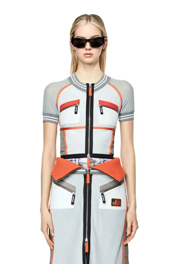 Diesel Ttoky Orangewhite Women TShirts and Tops