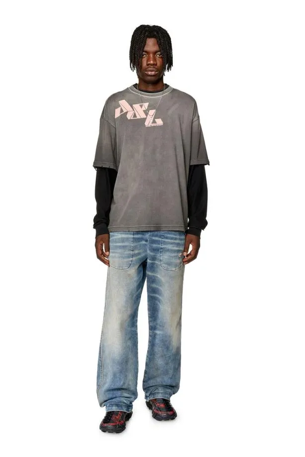 Diesel Twasyls Grey Men TShirts and Polos