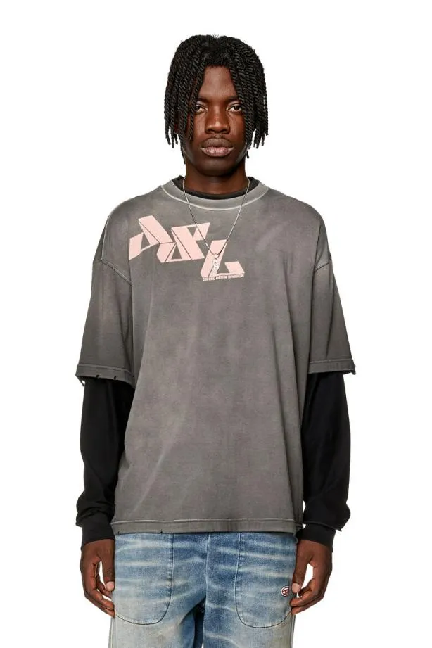 Diesel Twasyls Grey Men TShirts and Polos