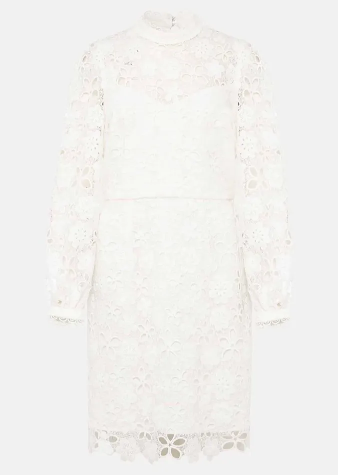 Doris Guipure Lace Highneck Dress Ivory Women Phase Eight Dresses