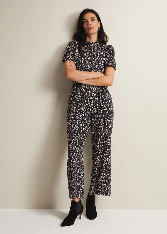 Dorothea Floral Jumpsuit Blackmulti Women Phase Eight Dresses