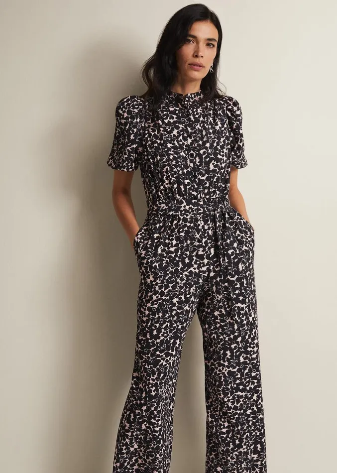 Dorothea Floral Jumpsuit Blackmulti Women Phase Eight Dresses