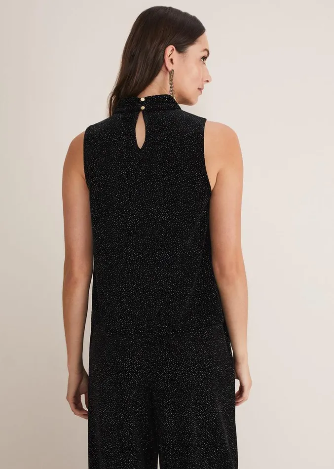 Dove Glitter Velvet Top Blackmulti Women Phase Eight Tops and TShirts