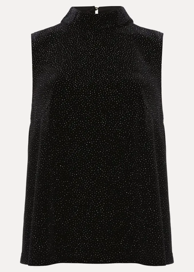 Dove Glitter Velvet Top Blackmulti Women Phase Eight Tops and TShirts