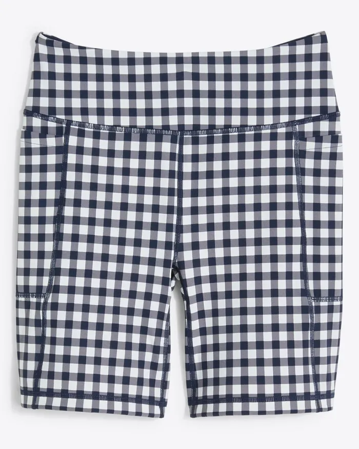 Draper James Bike Shorts In Navy Gingham Women DJ X Tretorn