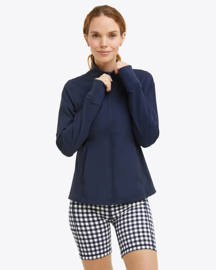 Draper James Bike Shorts In Navy Gingham Women DJ X Tretorn