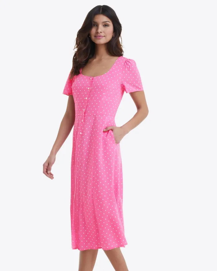 Draper James Bonnie Midi Dress In Polka Dots Women Dresses