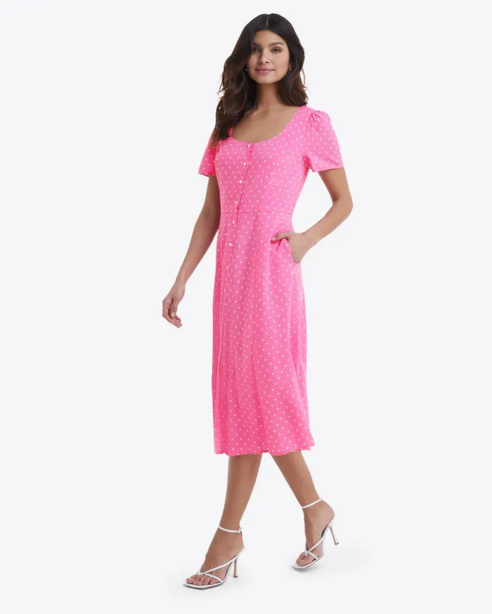 Draper James Bonnie Midi Dress In Polka Dots Women Dresses