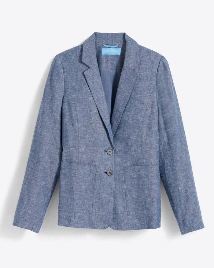 Draper James Chambray Blazer Women Jackets and Outerwear