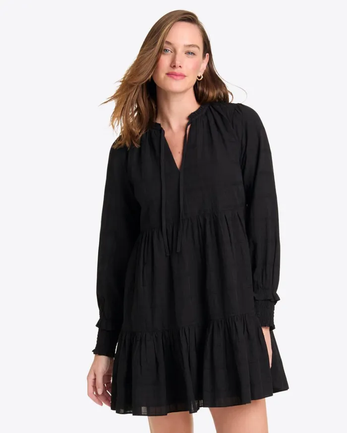 Draper James Connie Long Sleeve Mini Dress In Pane Plaid Women Dresses