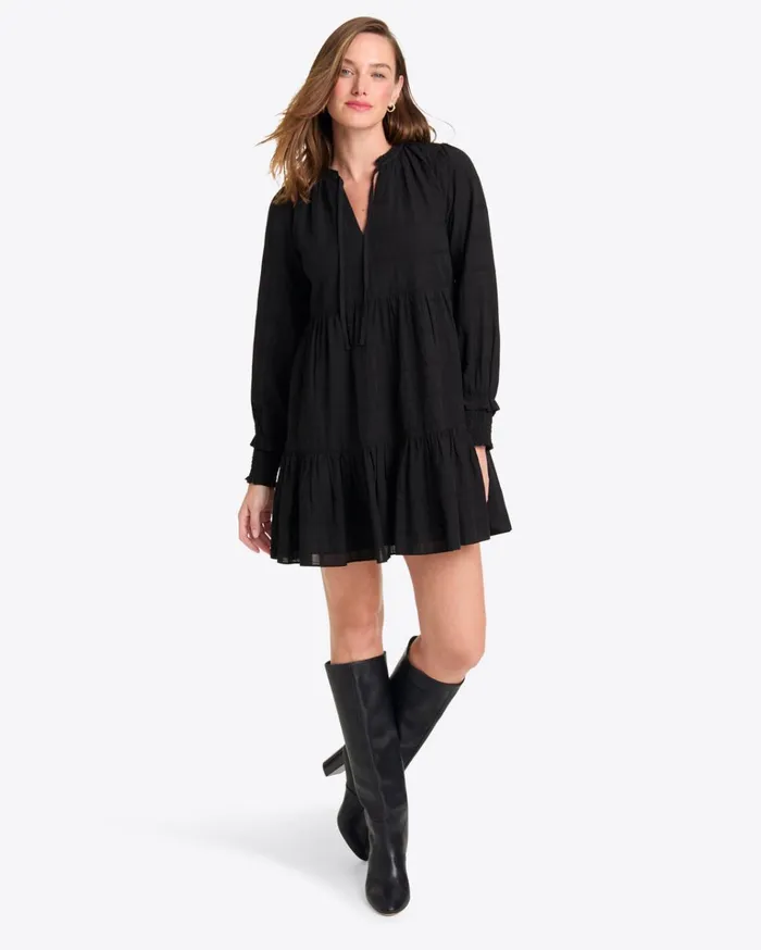 Draper James Connie Long Sleeve Mini Dress In Pane Plaid Women Dresses