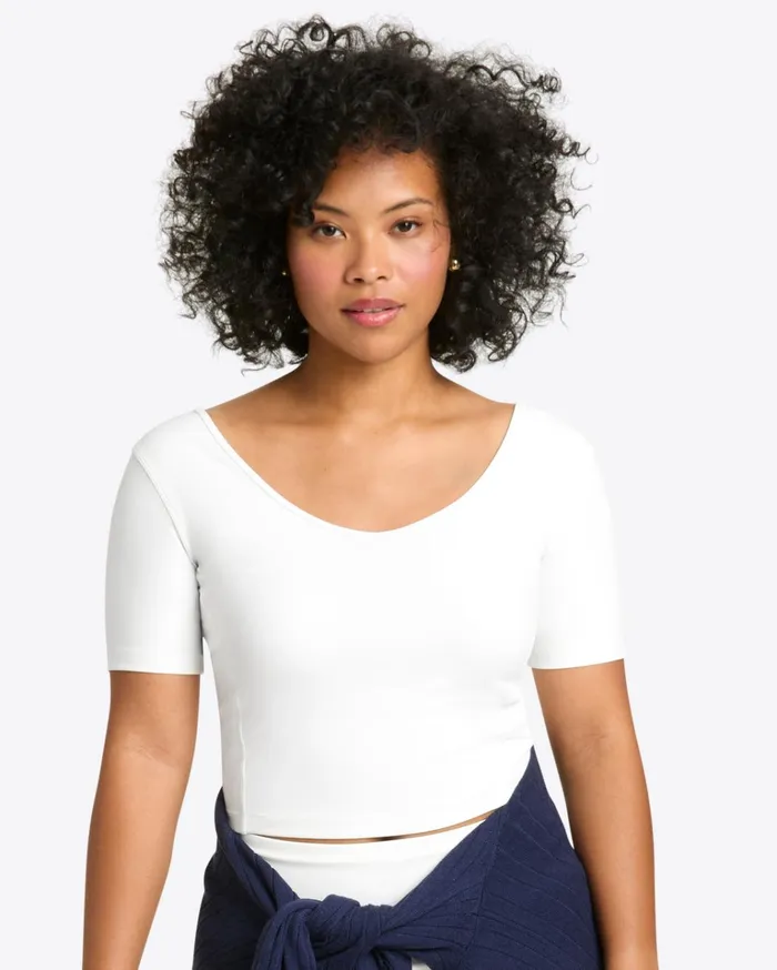 Draper James Cropped Sport Top In White Women DJ X Tretorn
