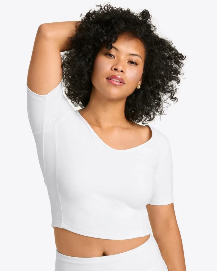 Draper James Cropped Sport Top In White Women DJ X Tretorn