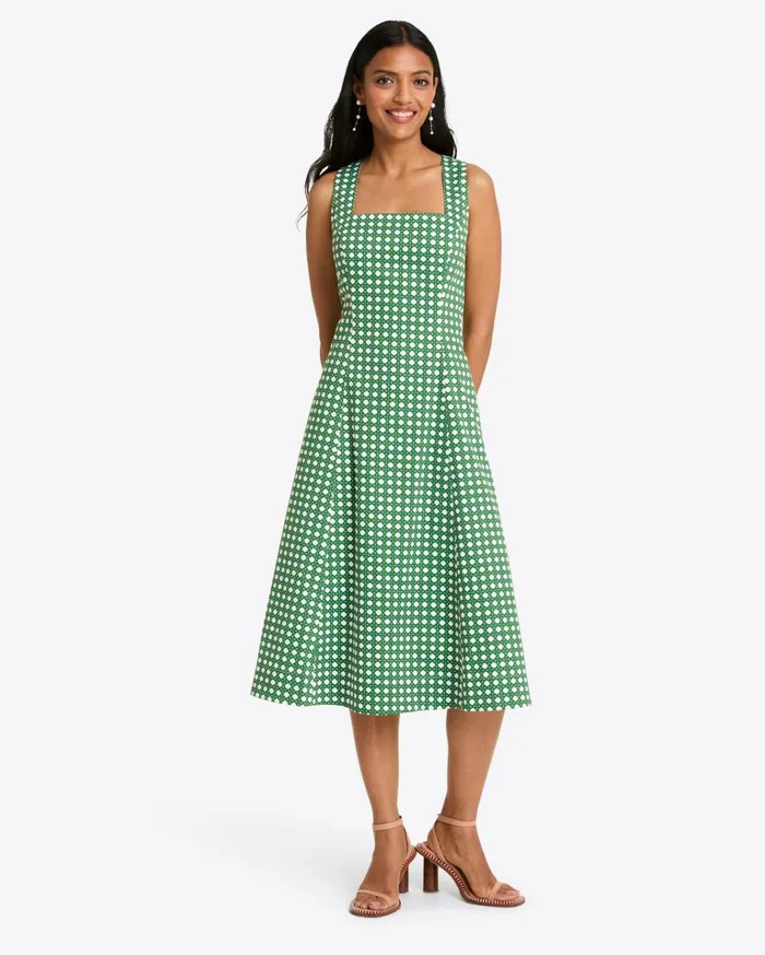 Draper James Genevieve Midi Dress In Structured Cotton Women Dresses