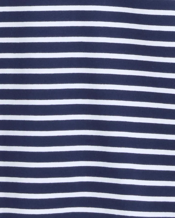 Draper James Gillian Long Sleeve Top In Navy Mariner Stripe Women Tops