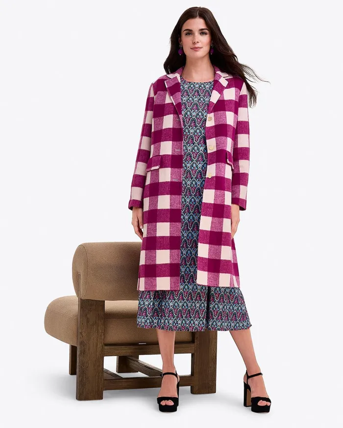Draper James Gingham Coat Women Jackets and Outerwear