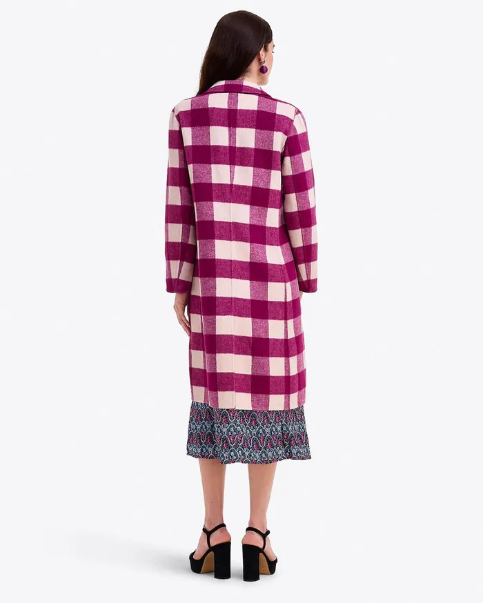 Draper James Gingham Coat Women Jackets and Outerwear