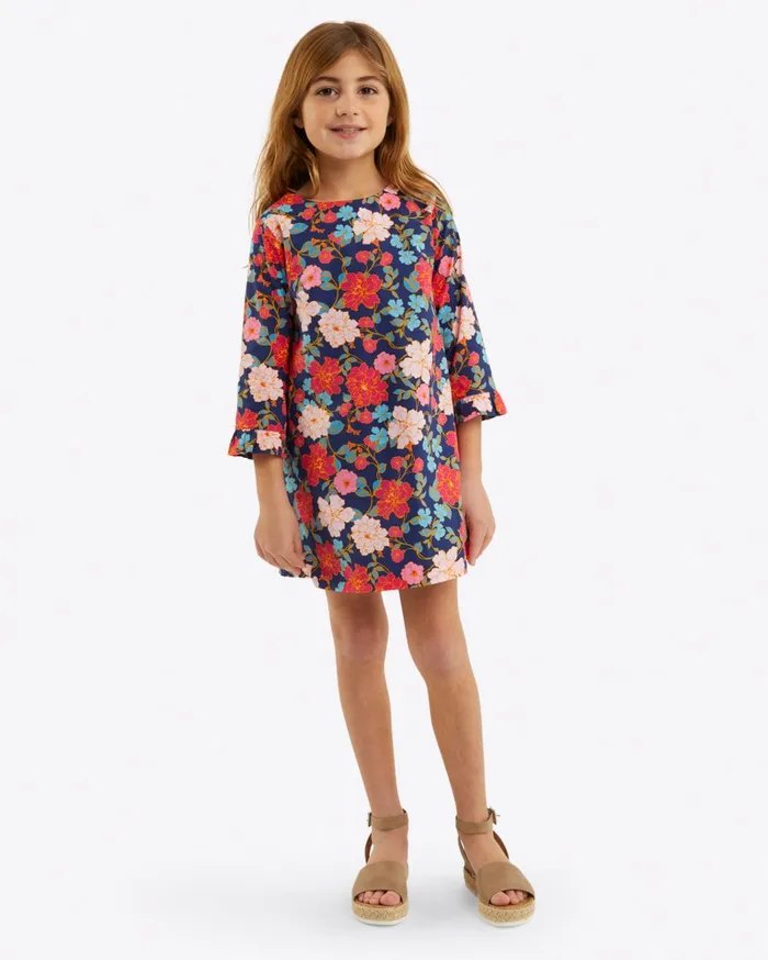 Draper James Girls Ruffle Shift Dress In Stretch Poplin Women Dresses