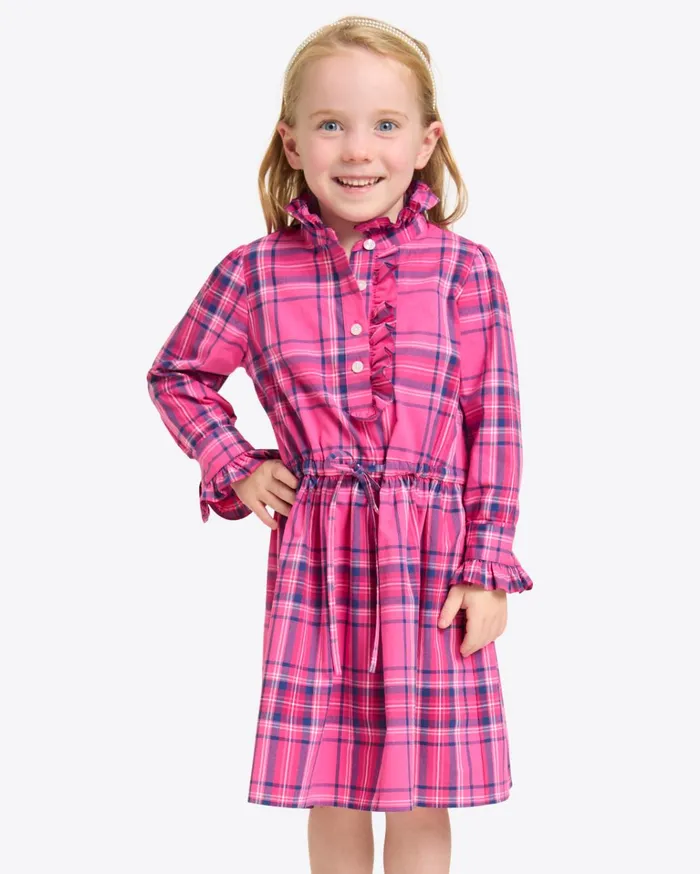 Draper James Girls Shirt Dress In Pink Angie Plaid Women Dresses