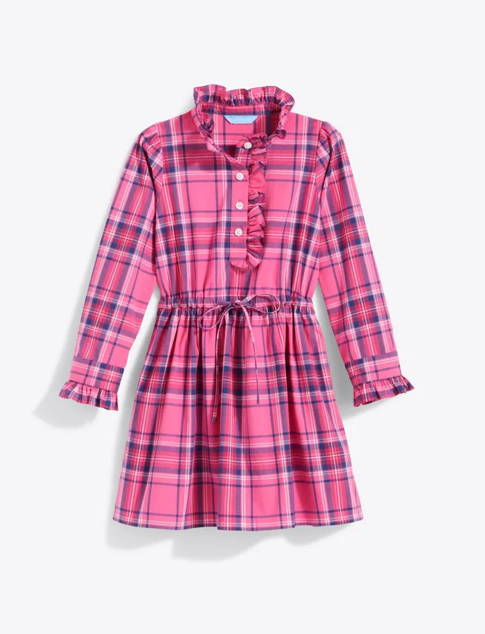 Draper James Girls Shirt Dress In Pink Angie Plaid Women Dresses