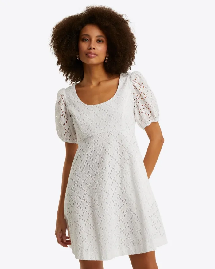 Draper James Hailey Babydoll Dress In Eyelet Women Dresses