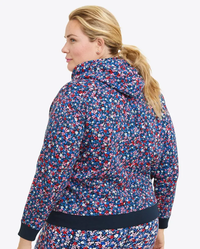 Draper James Hoodie In Allover Ditsy Floral Women Tops