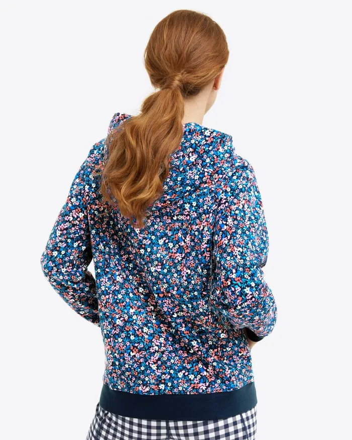 Draper James Hoodie In Allover Ditsy Floral Women Tops