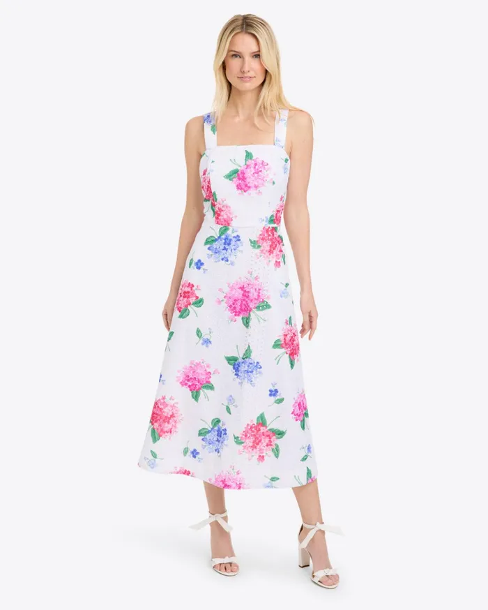 Draper James Josephine Love Circle Dress In Printed Hydrangea Women Dresses