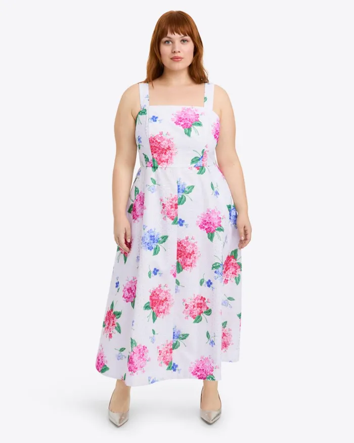 Draper James Josephine Love Circle Dress In Printed Hydrangea Women Dresses